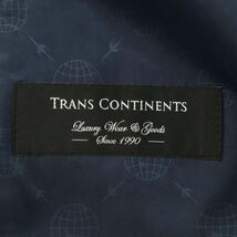 TRANS CONTINENTS トランスコンチネンツ 春夏 イタリア製生地★ グレンチェック テーラード ジャケット Sz.92 A5　メンズ 紺　A4T03401_4#M_画像8