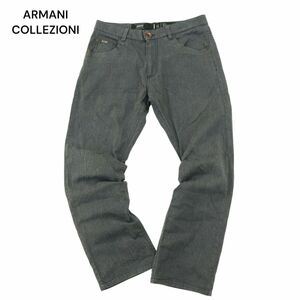 ARMANI COLLEZIONI アルマーニ コレツィオーニ J15 SLIM FIT ロゴ★ ストレッチ ワーク パンツ Sz.29　メンズ グレー　A4B01773_4#R