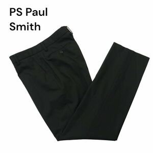 PS Paul Smith ポールスミス 通年 ウール ストレッチ★ スラックス パンツ Sz.M　メンズ 黒 日本製　A4B01765_4#R