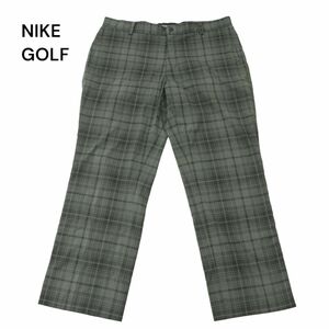 美品★ NIKE GOLF ナイキ ゴルフ 通年 DRI-FIT★ ストレッチ チェック スラックス パンツ Sz.36　メンズ 灰 大きいサイズ　A4B01830_4#R