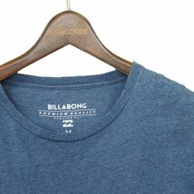 BILLABONG ビラボン 春夏 ロゴ刺繍★ ウォッシュ加工 インディゴ 半袖 ポケット カットソー Tシャツ Sz.M　メンズ　A4T03789_4#D_画像2