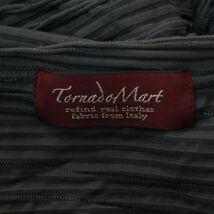 TORNADOMART トルネードマート イタリア製生地 タック ジャガード ボーダー 半袖 Vネック カットソー Tシャツ Sz.M メンズ　A4T03945_4#D_画像5