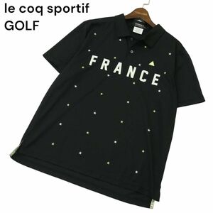 le coq sportif GOLF ルコック スポルティフ ゴルフ 春夏 FRANCE ロゴ スター刺繍★ 半袖 ポロシャツ Sz.L　メンズ 黒　A4T03938_4#A