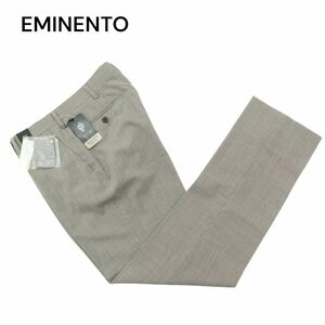 【新品 未使用】 EMINENTO エミネント 通年 ウォッシャブル★ 千鳥柄 テーパード スラックス パンツ Sz.76　メンズ　A4B01967_4#R