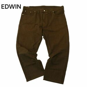 EDWIN エドウィン S403 SOFT-FLEX★ ストレッチ デニム パンツ ジーンズ Sz.44　メンズ 茶系 日本製 大きいサイズ 特大　A4B01943_4#R