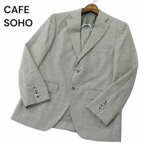 美品★ CAFE SOHO カフェソーホー 春夏 背抜き PREMIUM WASH★ 千鳥柄 2B テーラード ジャケット Sz.90-78-165-A4 メンズ A4T04019_4#Mの画像1