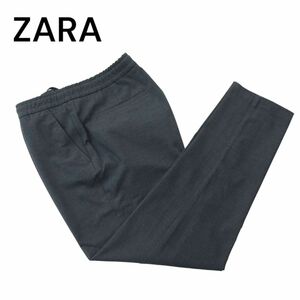 美品★ ZARA ザラ マン 通年 現行タグ★ ストレッチ イージー テーパード スラックス パンツ Sz.L　メンズ グレー　A4B01998_4#R