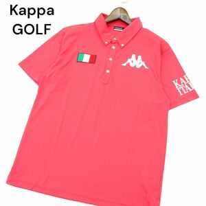 美品★ Kappa GOLF カッパ ゴルフ 春夏 イタリア ワッペン★ ストレッチ 半袖 BD ポロシャツ Sz.LL　メンズ 大きいサイズ　A4T04089_4#A