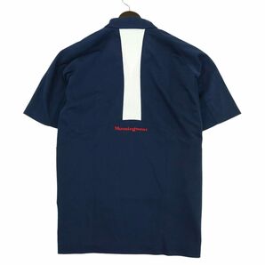 Munsingwear マンシングウェア 春夏 ロゴ刺繍★ 切替 半袖 ハーフジップ シャツ Sz.L メンズ ネイビー ゴルフ A4T04152_4#Aの画像2