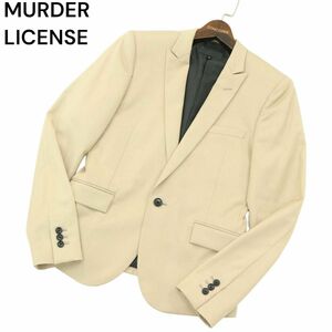 美品★ MURDER LICENSE マーダーライセンス 通年 総裏 1B スリム テーラード ジャケット Sz.46　メンズ　A4T04430_4#O