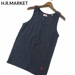 H.R.MARKET ハリウッドランチマーケット 春夏 H刺繍★ ストレッチ フライス タンクトップ Sz.3　メンズ ネイビー 日本製　A4T04343_4#D