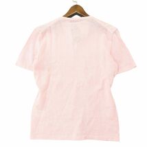 【新品 未使用】 COMME CA MEN コムサ メン 春夏 麻 リネン★ Vネック 半袖 ニット カットソー Tシャツ Sz.M　メンズ　A4T04341_4#J_画像4