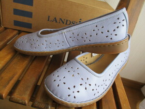 #[ new goods ] Ran z end lady's punching leather flat shoes purple series 6.5D LANDS'END