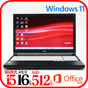 ★A579B②★第8世代i5-8365U★新品SSD512GB★メモリ16GB★Webカメラ★バッテリ良★Win11★Office★Bluetooth★