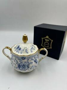 【未使用品】 NARUMI BONE CHINA ナルミ ボーンチャイナ AD シュガー ポット 9682 陶磁器 砂糖入れ アンティーク 箱付き 長期保管品 E150-6