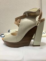 COLE HAAN×MARIA SHARAPOVA コールハーン マリアシャラポワ コラボ ハイヒール ネックストラップ サンダル 8 1/2B 約25.5cm ベージュ 袋付_画像3