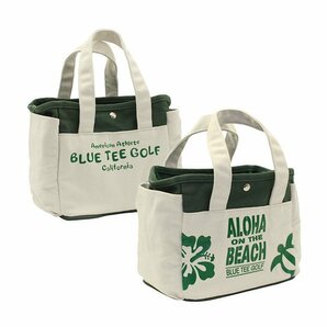 ■4③ 送料無料【グリーン】ブルーティーゴルフ ALOHA ON THE BEACHラウンドトートバッグ【TT-004】 BLUE TEE GOLF