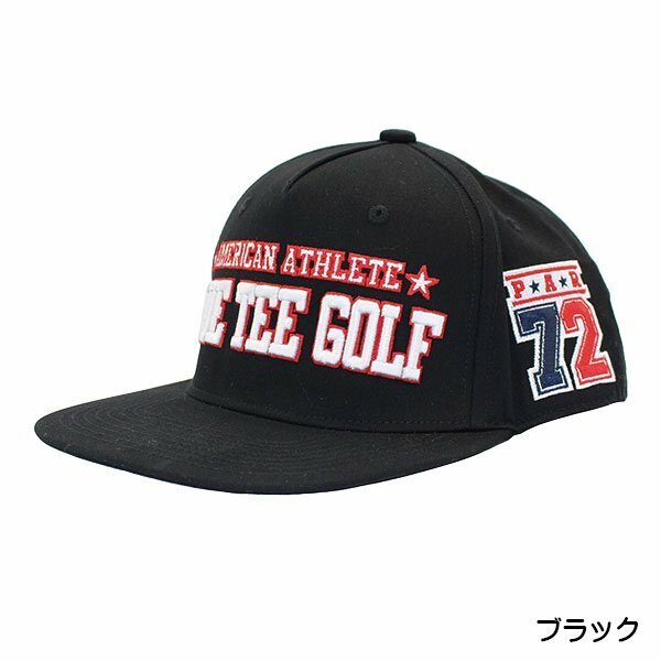 ★③送料無料 ★1.ブルーティーゴルフ 【ブラック】BTG平つばキャップ【CP-008】BLUE TEE GOLF