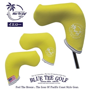 ☆7: 送料無料オークション♪【イエロー：カリフォルニアサーフ】BLUE TEE GOLF California 【ネオプレーン　ブレード型】 パターカバー