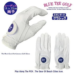 ☆ Бесплатная доставка Blue Tee Golf [Обе руки x 1 пара, женская 20 см] Перчатки из натуральной натуральной кожи с использованием мягкой овечьей кожи GLSTL-002 BLUE TEE GOLF КАЛИФОРНИЯ