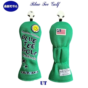 #8 free shipping auction![UT: green ] blue tea Golf [ mesh Smile ] utility for head cover BLUE TEE GOLF DHC-007