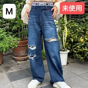 HELLO.SANFRANCISCO/ハローサンフランシスコ ハロージャガードカットアウトデニム パンツ ジーンズ ブルー M