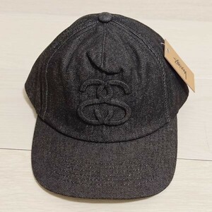 完売品 新品 ステューシー STUSSY キャップ 帽子 EMBOSS BIG LINK LOW PRO CAP エンボス ビッグロゴ ブラック Y011