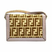 1円 良品 FENDI フェンディ ズッカ ベルト ハラコ × キャンバス × レザー ショルダー バッグ D0752M_画像3