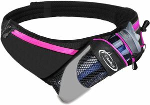  running pouch back belt bag water minute .. pink black smartphone PET bottle jo silver g shoulder 