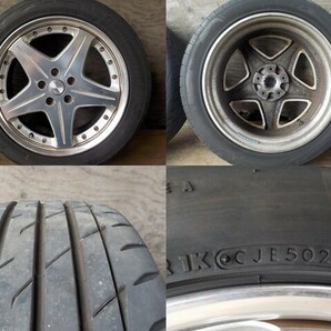 溝アリ 希少 WORK ワーク ユーロラインSL 18インチ 8J +45 PCD11.43 5穴 ハブ径73mm 245/45R18 ブリヂストン 4本セット ミニバン セダン の画像5