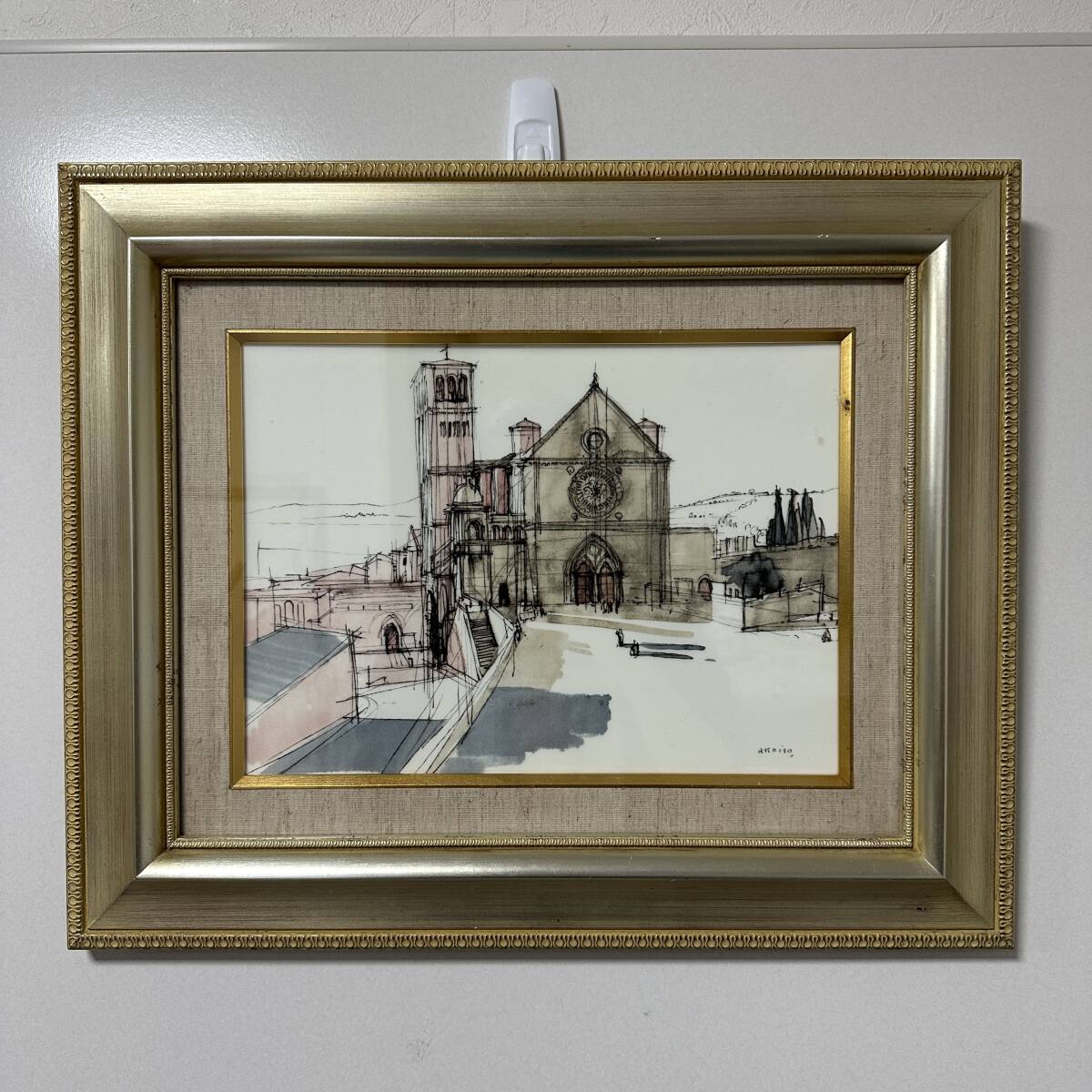 [Original] Narumi Ryohei Koiso Keramiktafel, Gemälde der Basilika San Francesco, Größe 32 cm x 24 cm, Keramiktafel-Gemälde (RA-004), Hobby, Kultur, Kunstwerk, Andere