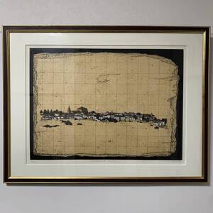 Art hand Auction 【真作】高橋シュウ ｢Traveling Diary XI (Ronda 2)｣ED 51/80 銅版画 版画 額装 額寸約76.7×58㎝ 絵画 美術品 (RA-001), 美術品, 版画, 銅版画, エッチング