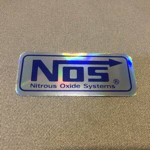 新品・即決・送料￥６３円～・’NOS(Nitrous Oxide System)'のメタリックステッカー・青