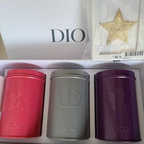 Dior　クリスチャンディオール　キャニスター　缶　3種　セット　スター ピンバッジ 付き　未使用