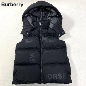 デザインGood!. 現行　☆美品☆ Burberry ロゴプリント　フード付き　ダウンベスト　子供用　130cm