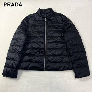 [軽量] ☆極美品☆ PRADA 三角ロゴプレート　ダウンジャケット　レディース　XL相当