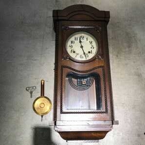 柱時計 RUBY CLOCK FACTORY ルビー印 振り子時計 掛時計 昭和レトロ ゼンマイ式 アンティーク 当時物 現状渡し 可動の画像1