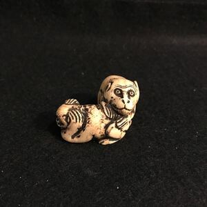  special white material mammoth ivory manner netsuke .. thing era thing antique small . skill 