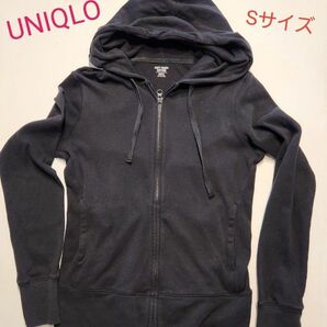 UNIQLO ブラック レディースパーカー ソフトタッチコットン Sサイズ ユニクロ SOFT TOUTH COTTON