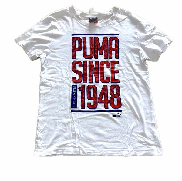 PUMA（プーマ）、メンズ半袖Tシャツ、白、Sサイズ