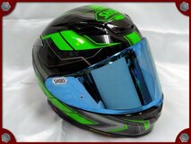 ●中古品●ショウエイ Z-8 PROLOGUE TC-4 (BLACK/GREEN) フルフェイスヘルメット XLサイズ●[M]梱包●55007_画像2