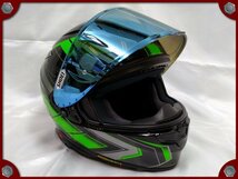 ●中古品●ショウエイ Z-8 PROLOGUE TC-4 (BLACK/GREEN) フルフェイスヘルメット XLサイズ●[M]梱包●55007_画像3