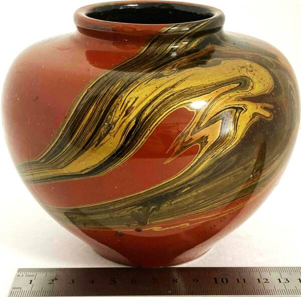 古美術 流紋塗 壺 花瓶
