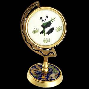 パンダ 中国蘇州伝統工芸品 高さ約12.4cm 透かし刺繍 両面刺繍 置物 飾り 中国美術 猫熊 Panda 