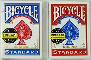 Bicycle マジックに最適 トランプの王様「BICYCLE バイスクル ライダーバック808 ポーカーサイズ」レッド＆ブルーを