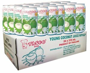 24本入りケース販売 TASCO YOUNG COCONUT JUICE WITH PULP 果肉入りココナッツジュース 31