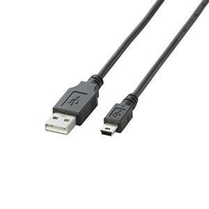 エレコム USBケーブル miniB USB2.0 (USB A オス to miniB オス) ノーマル 5m ブラック U