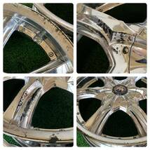 ★M’z SPEED JUNO crystalline ジュノゥ クリスタルライン メッキ 19インチ 19×8J +38 マルチ114.3/100 4本 ★塗装剥がれ有 ★送料無料_画像10