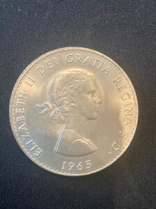 英国 チャーチル 記念コイン エリザベス2世女王 1965年 美品 外国 貨幣 古銭 アンティークコイン　コイン