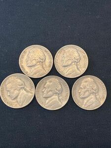 【1941】ジェファーソン・ニッケル　 5セント 5枚セット　コイン